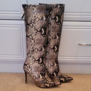 GUESS Snakeskin Heeled Boots 9 1/2